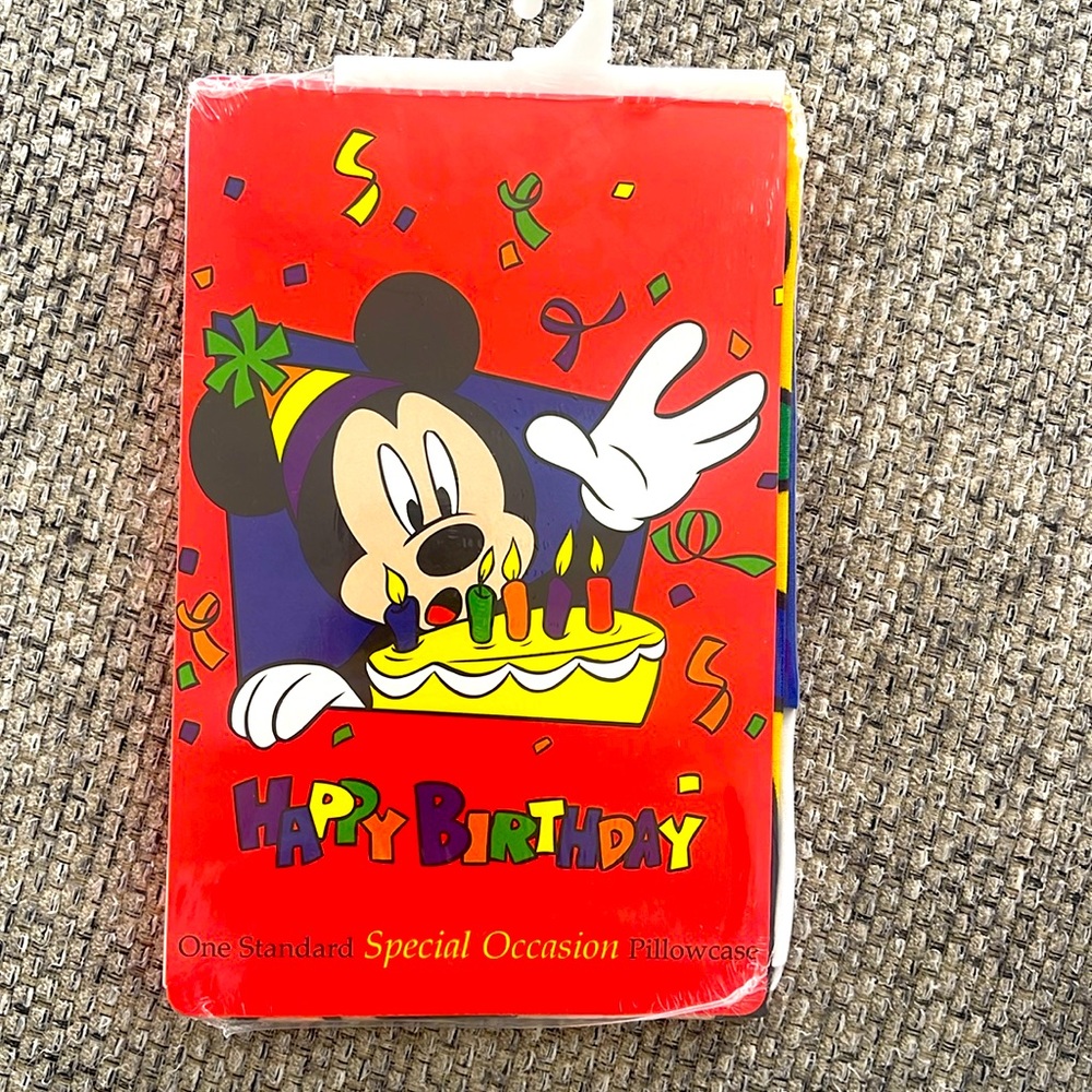 Vintage Mickey's Stuff for Kids Classic Mickey Mouse Happy Birthday Pillowcase